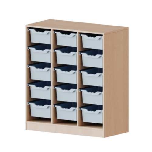 Kast driekoloms, 3 ordnerhoogte met 15 diepe boxen