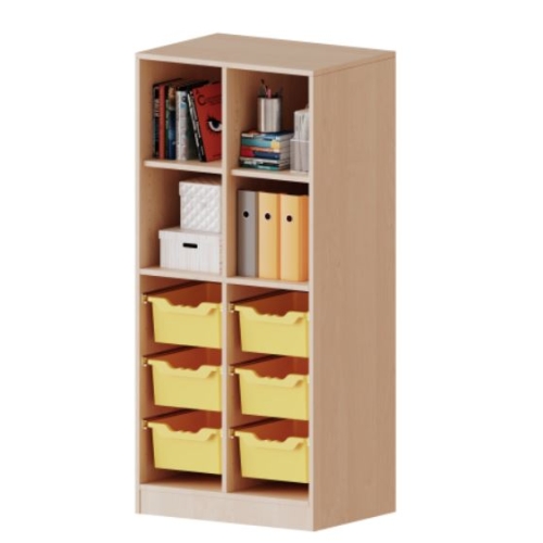 Kast tweekoloms, 4 ordnerhoogte met diepe boxen