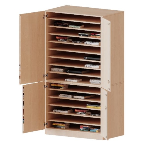 Kast driekoloms, 5 ordnerhoogte met 4 deuren 5 ordnerhoogte