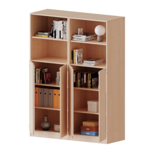 Kast vierkoloms, 5 ordnerhoogte met 4 deuren 3 ordnerhoogte