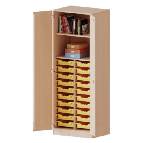 Kast tweekoloms, 5 ordnerhoogte met 2 deuren 5 ordnerhoogte en 20 ondiepe boxen