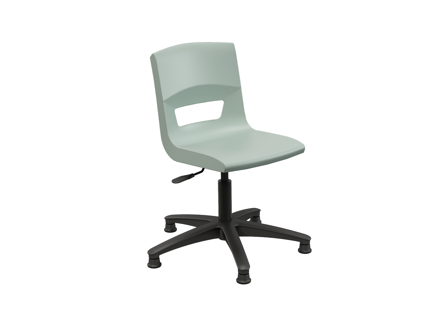 Postura-Task-Chair-Glides-3Q-black-base-Hazy-Jade