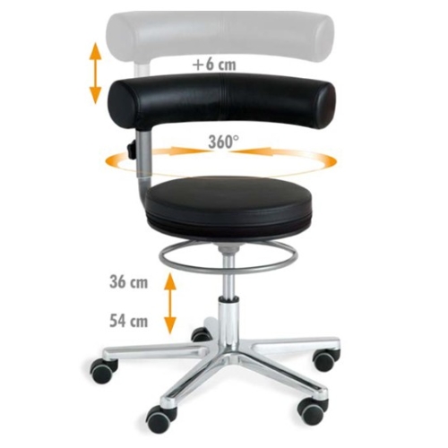 Sanus gezondheidsstoel 42-51cm, zwart, verstelbare rugleuning