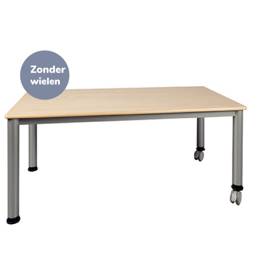 Tafel, met stalen onderstel, rechthoek, 120x80 cm
